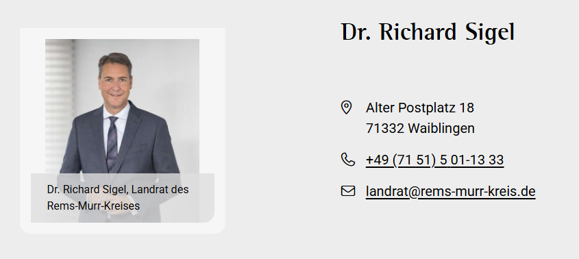 Screenshot Kontaktdaten